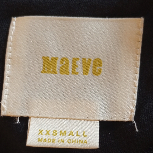 MAEVE Women's Grey Black Eyelash Trim Hem Empire Waist Midi Short Sleeve Zip XXS - Picture 8 of 15